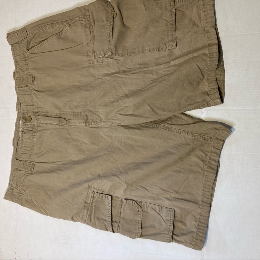 Brown Cargo Shorts with Flat Front Design